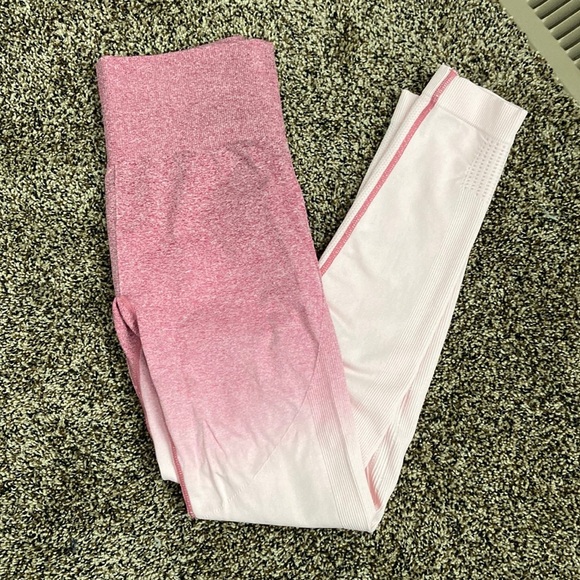 Amazon Pants - Amazon Pink Ombré Ribbed Leggings, worn once